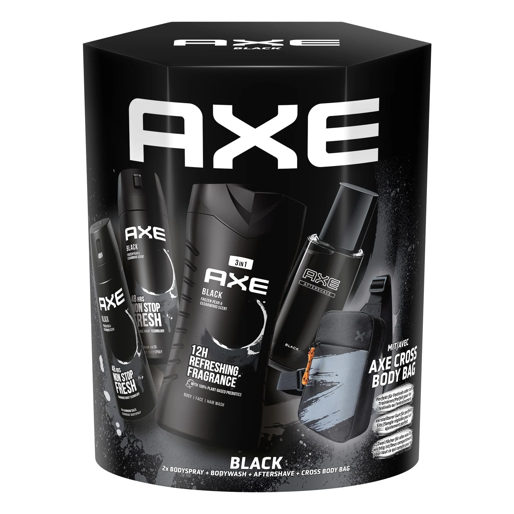 AXE Black Geschenkset für Männer mit Cross Bag Rucksack, 2 Bodysprays, Duschgel und Aftershave - Image 7