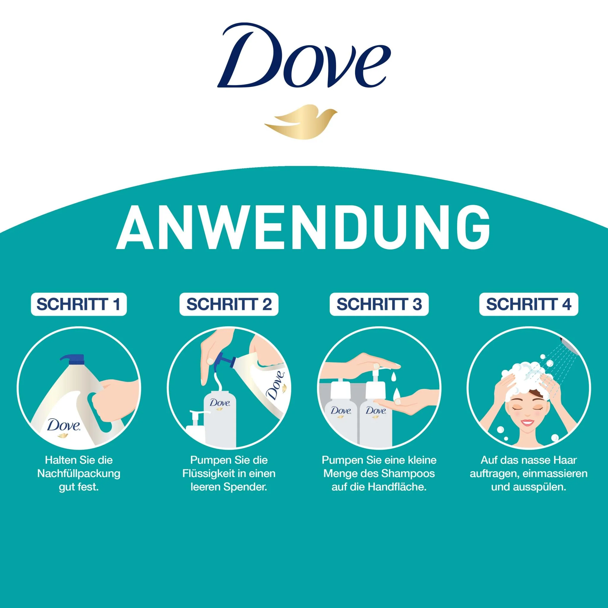 Dove Pro Shampoo | Pflegeshampoo | Spendet Feuchtigkeit und verhilft zu weichem und glattem Haar | Nachfüllpack - Image 5