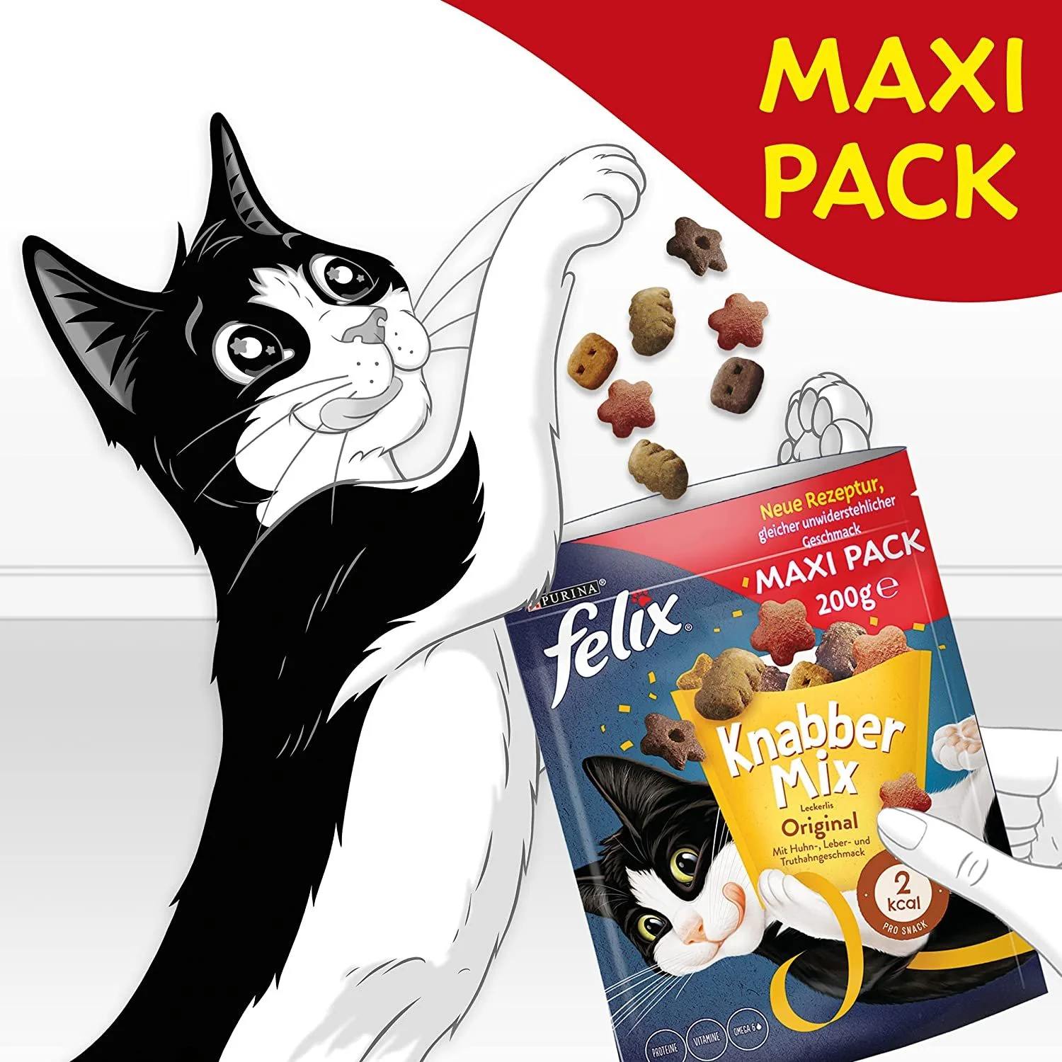 FELIX KnabberMix Original, Knuspriger Katzensnack mit 3 Geschmacksrichtungen - Image 8