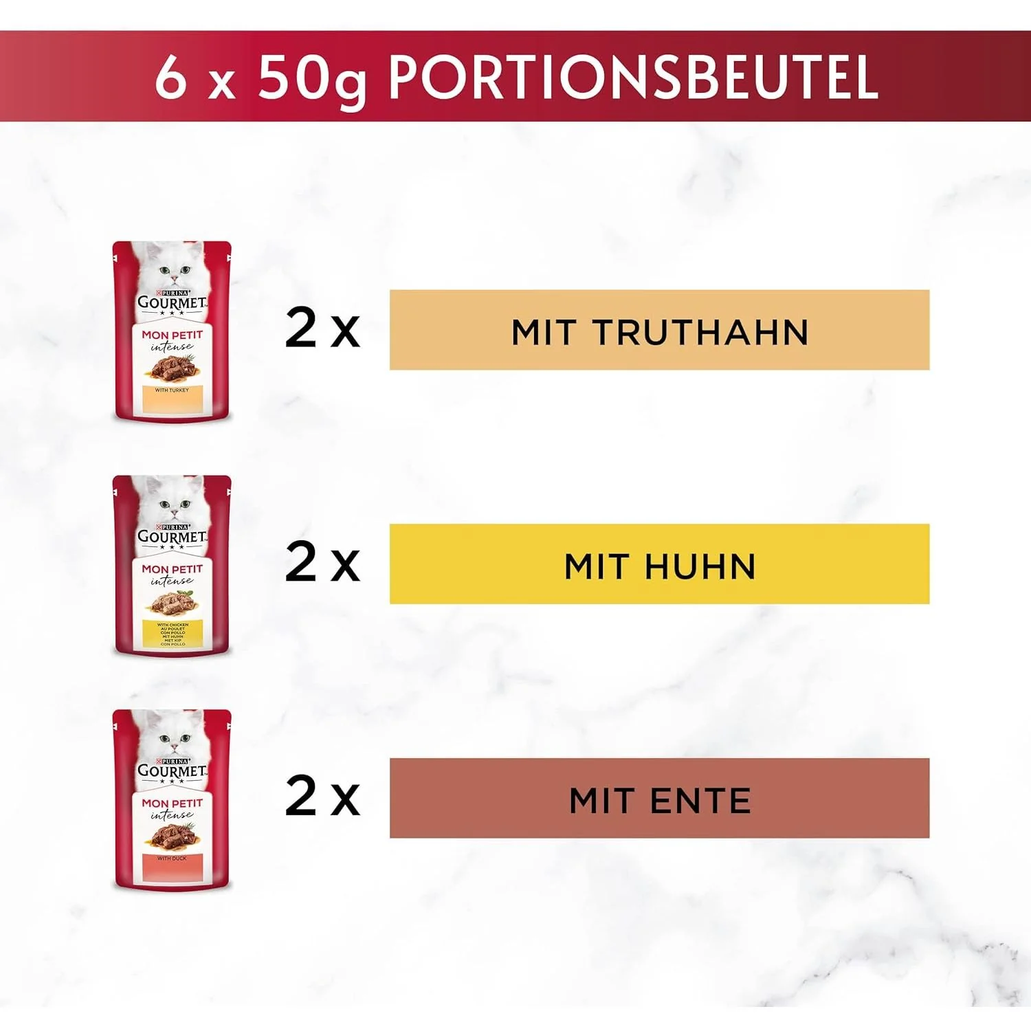 GOURMET Mon Petit Katzenfutter nass, Geflügel-Variationen 6er Pack à 50g Dose - Image 4