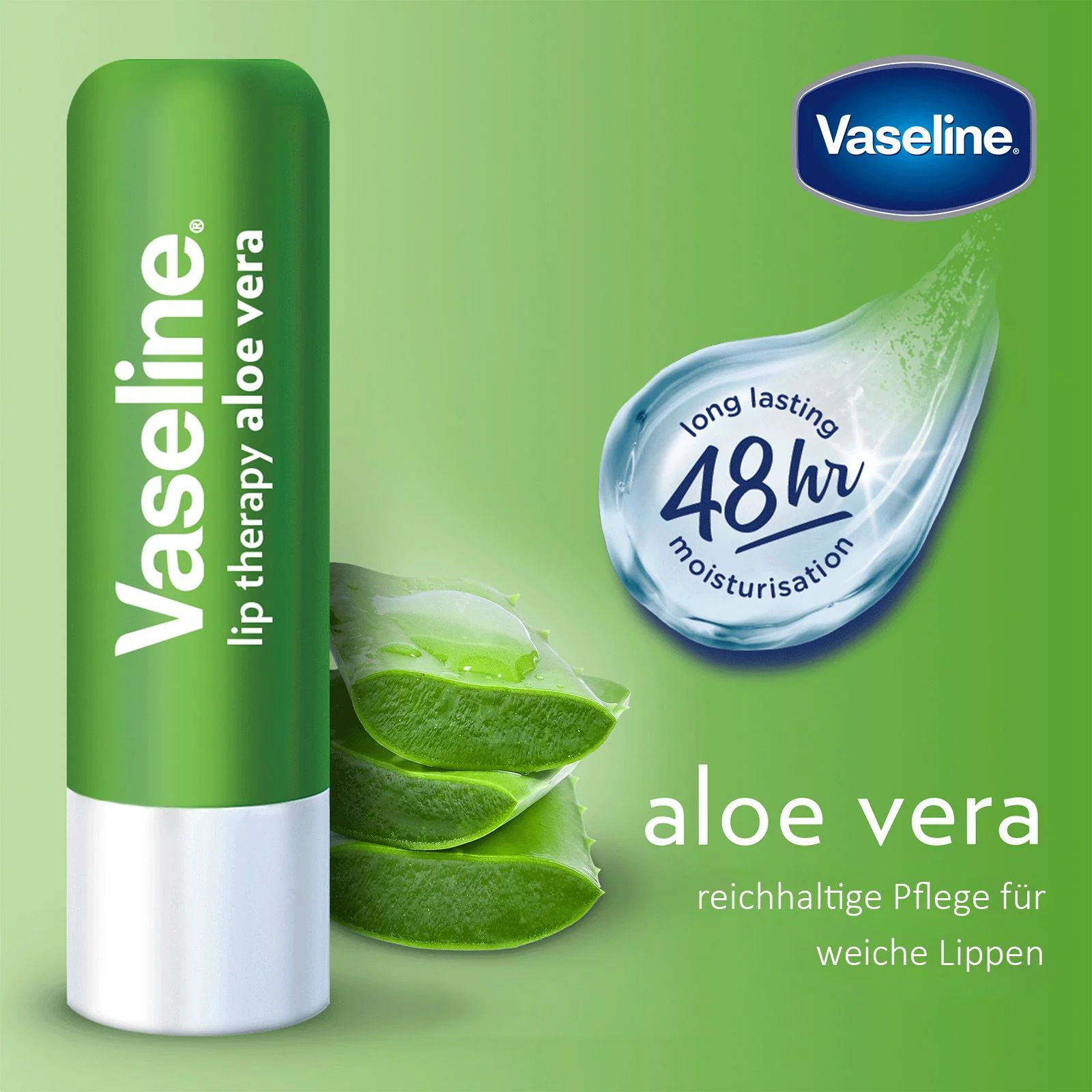 Vaseline Lip Therapy Aloe Vera | Getönter Lippenbalsam | Lippenstift mit Aloe Vera und Vitamin E - Image 3