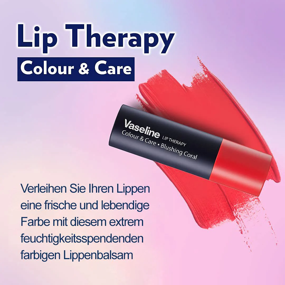 Vaseline Lip Therapy Blushing Coral | Lippenbalsam I Manuka Honig und Shea Butter I 100% natürliche Farbstoffe - Image 4