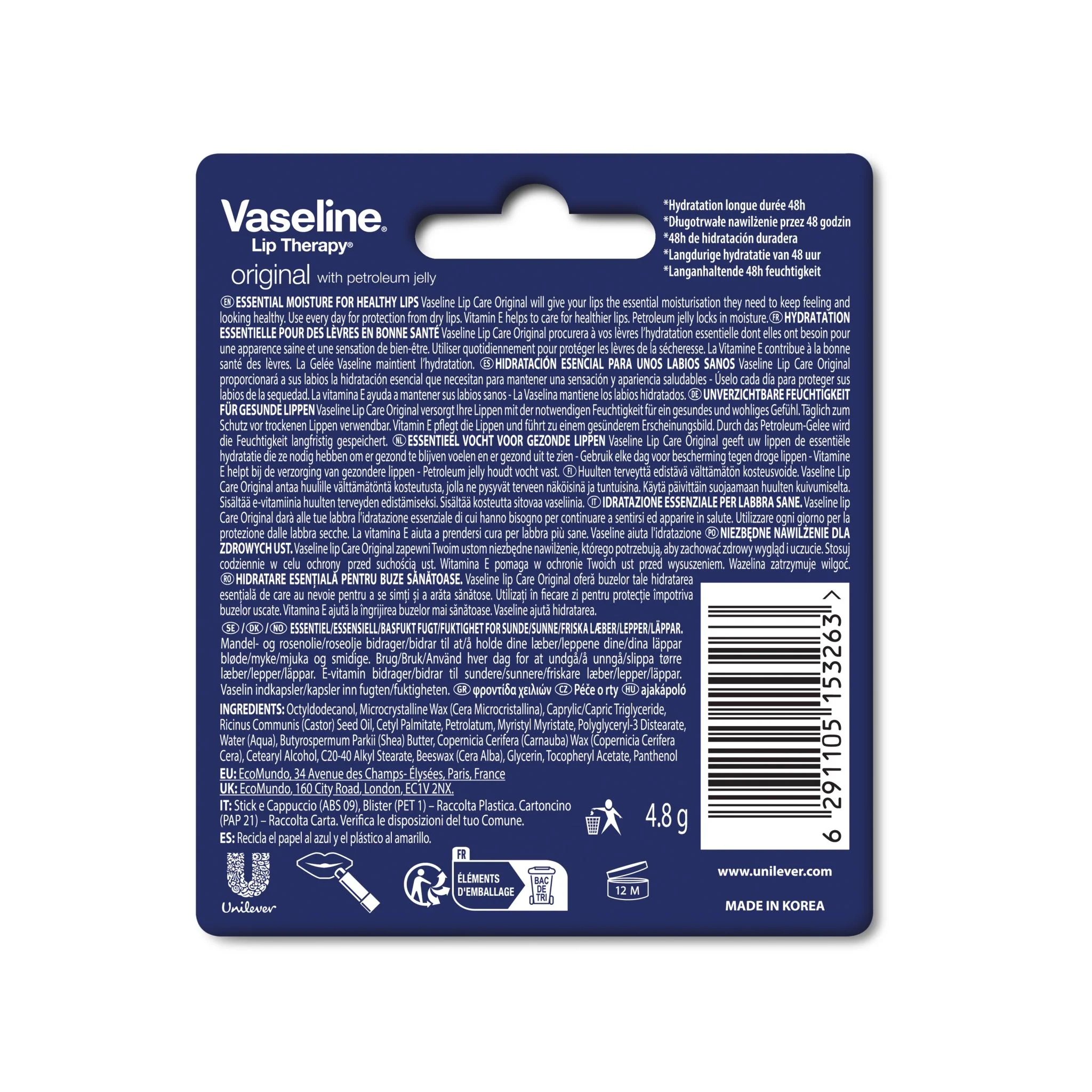 Vaseline Lip Therapy das Original, Pflegender Lippenbalsam, Lippenstift mit Vitamin E und Vaselinegel - Image 2